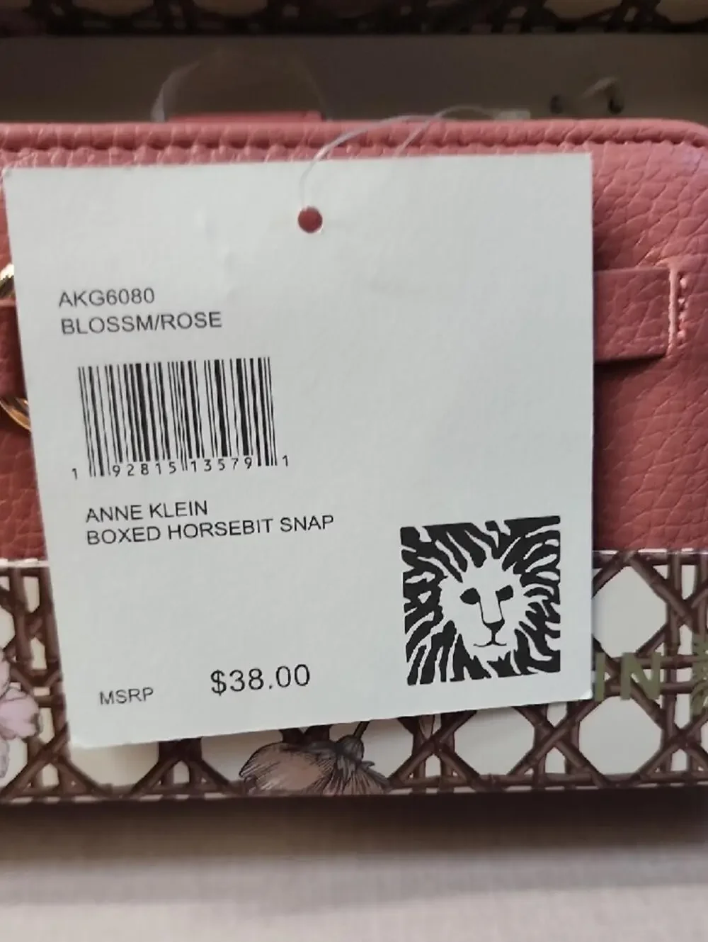 Anne Klein Rose Pink Horsebit Wallet Gold Hardware Quiet Luxury NWT